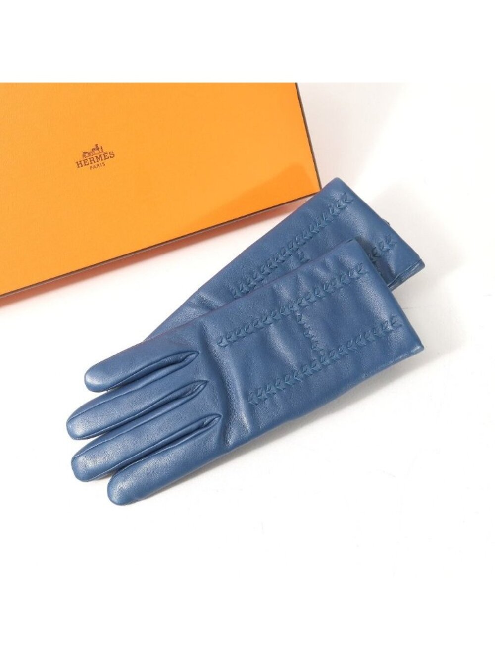 Hermes Gloves 7 Logo Lambskin All Cashmere